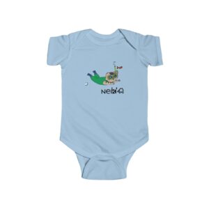 Infant Fine Jersey Bodysuit, mameluco con imagen de nekko y tiburón en parte trasera
