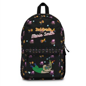 Customized Name for school, Colors Fish Bag, Back to School with Nekko, Nekko School bag, imágenes del cuento de nekko, Dark Background