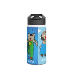 Copy of Stainless Steel Water Bottle, Standard Lid, Nekko Collection, LAs Aventuras de NEKKO