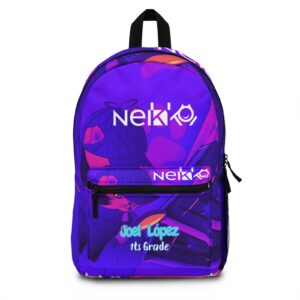 Personalized name and grade, Nekko School bag, mochila para la escuela con imágenes del cuento de nekko, nombre personalizado