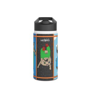 Stainless Steel Water Bottle, Standard Lid, THERMO NEKKO, Back to School With Nekko