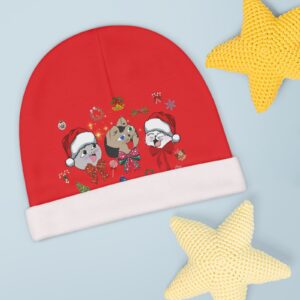 Beanie Hat for Babies with Nekko, Missy, and Joelito Design, Perfect for Christmas - Baby Beanie, Infant Cap, Toddler Hat, Newborn Beanie,