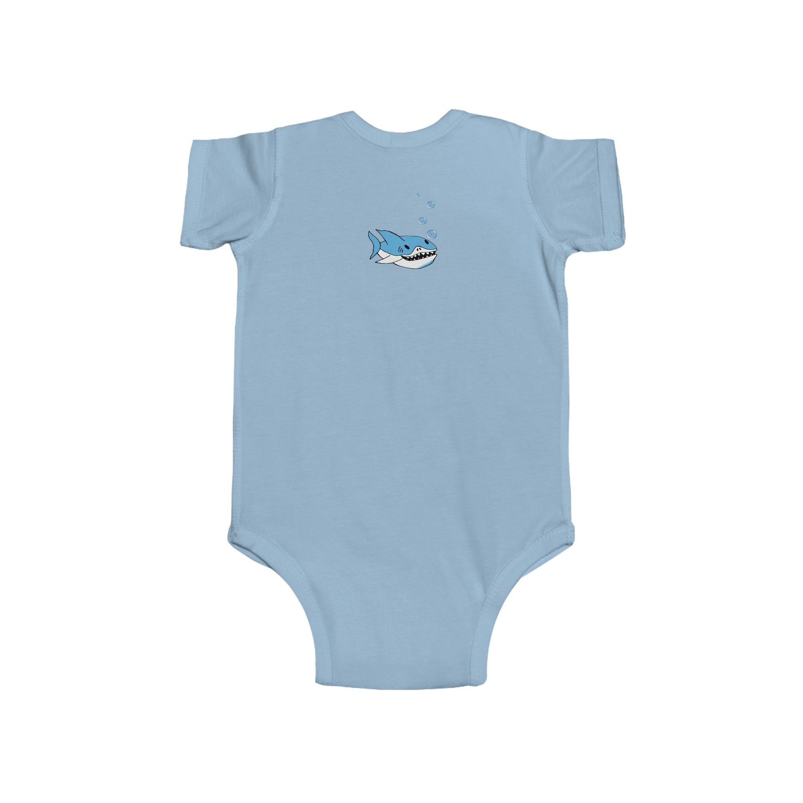 Infant Fine Jersey Bodysuit, mameluco con imagen de nekko y tiburón en parte trasera