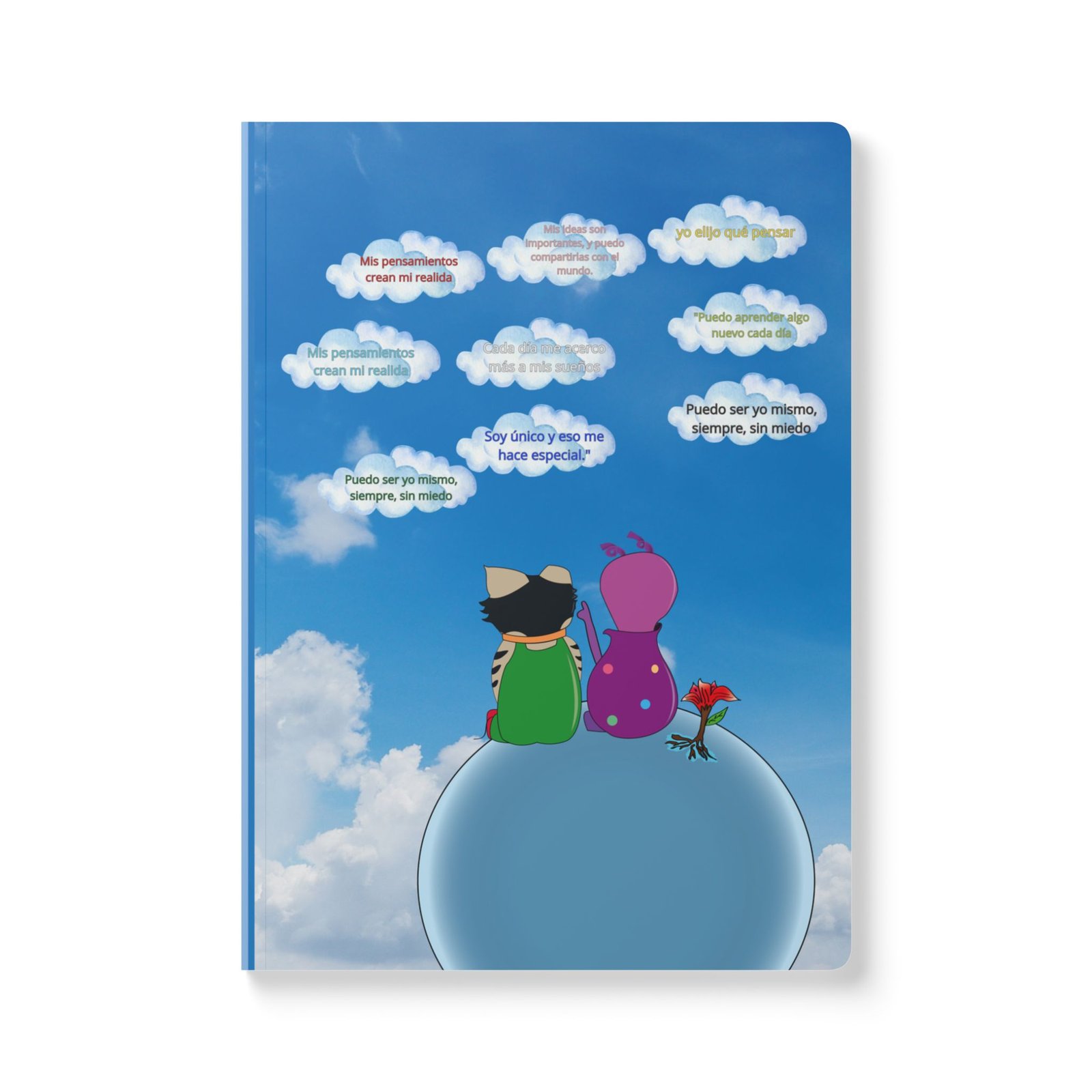 Nekko Softcover Journal (with Inside Prints)Cuaderno Personalizado de Nekko -Nekko y Europa bajo las Nubes- Ideal para Notas y Dibujo con Afirmaciones Positivas