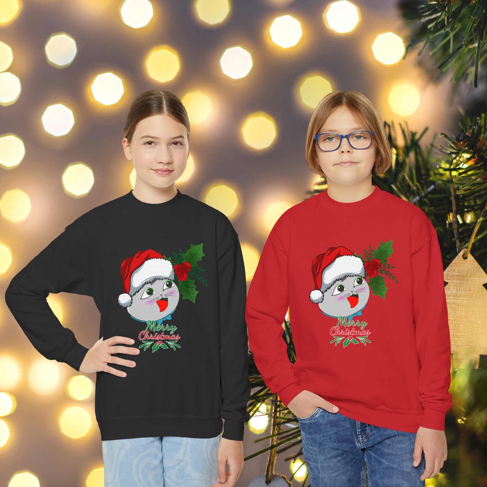 Youth Crewneck Sweatshirt – Joelito’s Christmas, Merry Christmas. Holiday Winter Jumper, Festive Kids Pullover, Christmas Gift for Boys and