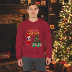 nekko's Christmas Holiday Crewneck Sweatshirt - Merry Christmas Tree Jumper, Xmas Gift, Festive Winter Pullover, Unisex Sweater, Cozy Top