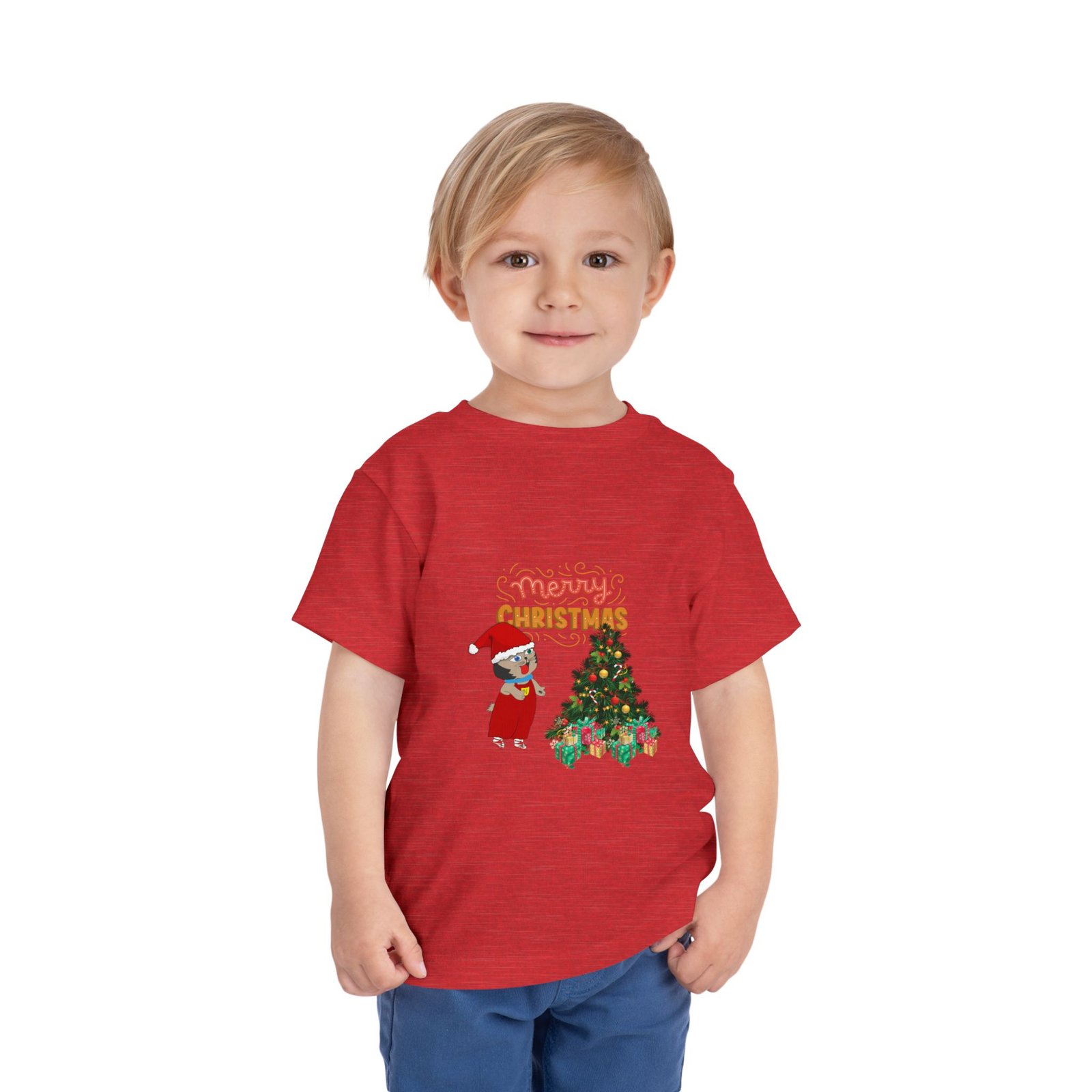 Toddler Christmas T-Shirt, Nekko’s Christmas Tree, Merry Christmas Tee for Kids, Holiday Shirt, Xmas Gift for Toddler, Festive Children’s