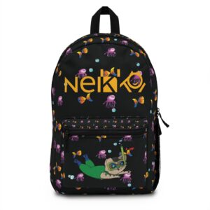 Colors Fish Bag, Back to School with Nekko, Nekko School bag, mochila para la escuela con imágenes del cuento de nekko, Green color