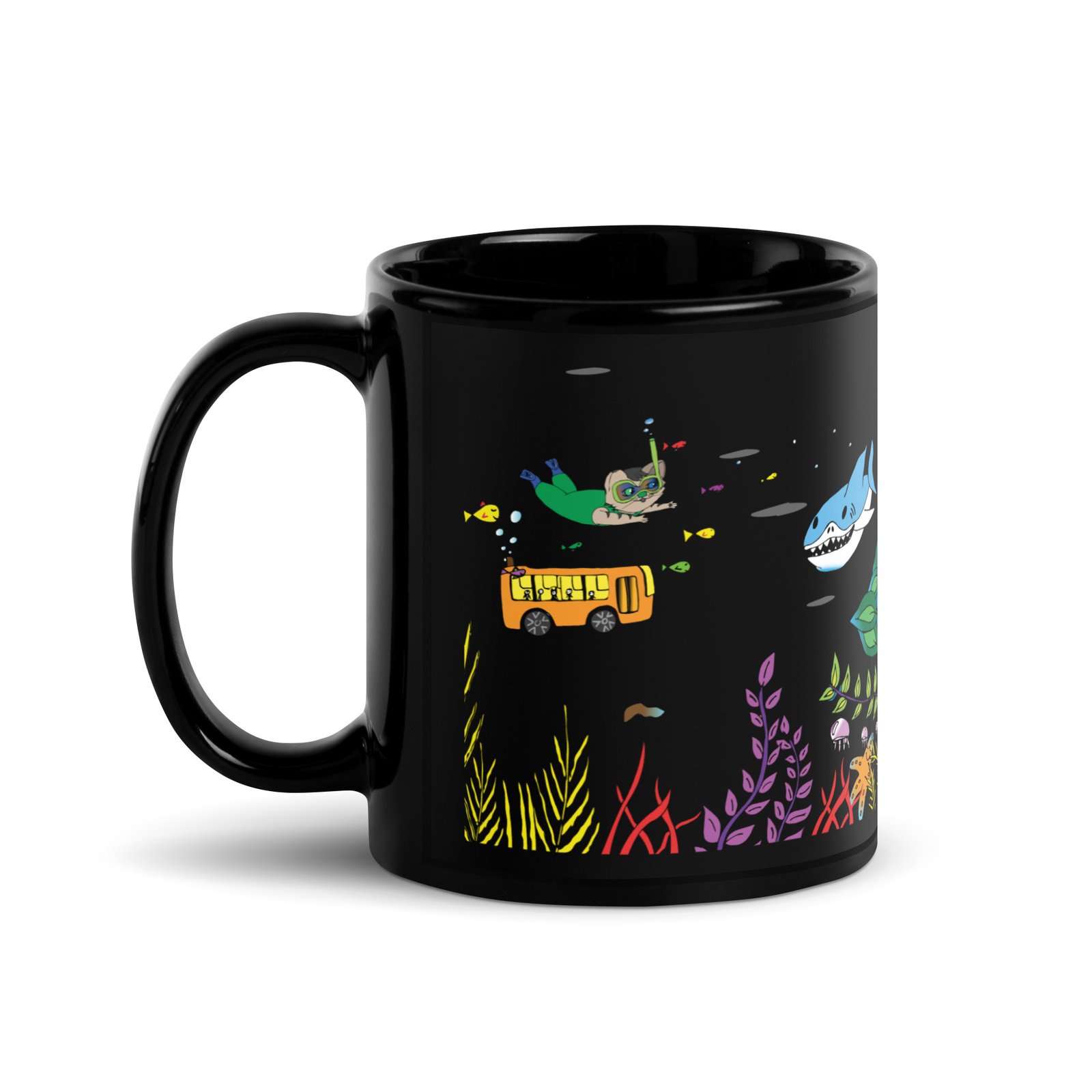 Taza negra Una Aventura en el Fondo del Mar