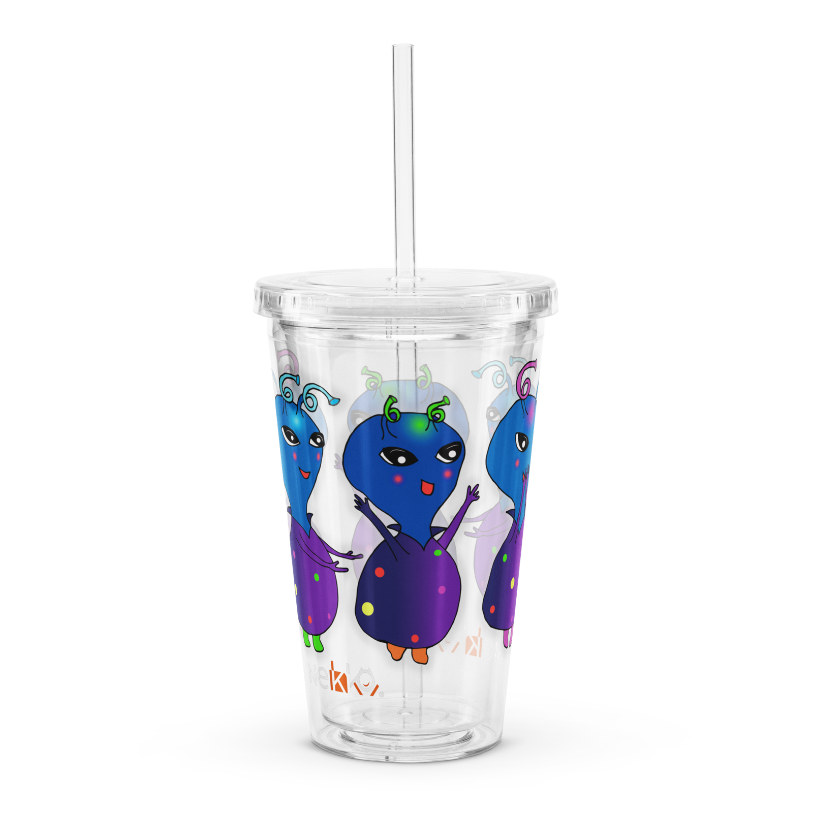 Vaso de plástico transparente Nekko, Vaso de los Jupitianos