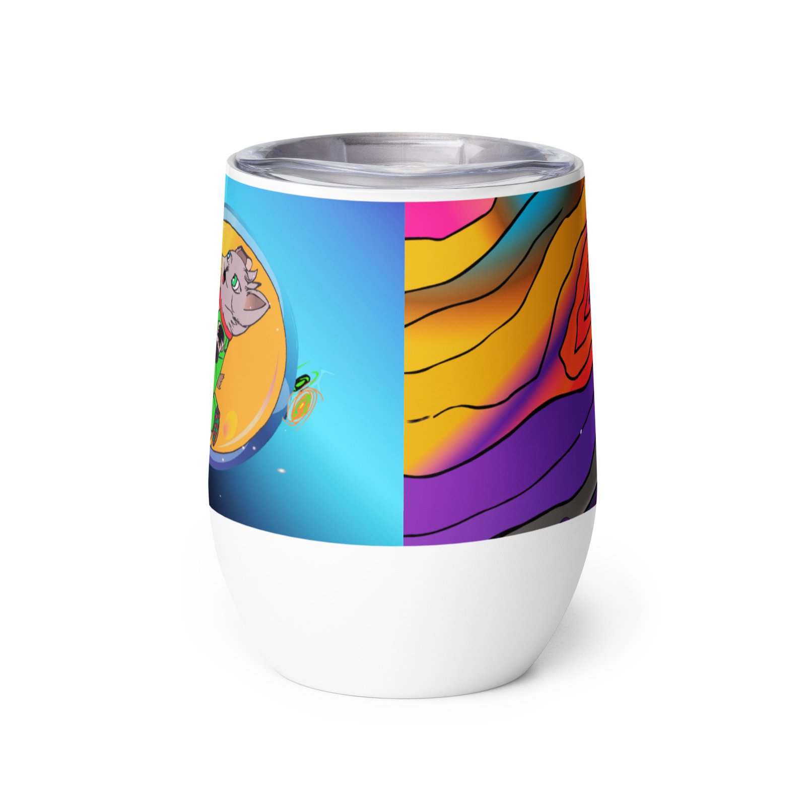 Vaso NEKKO, las aventuras de Nekko y los jupitianos, vaso de acero inoxidsbke